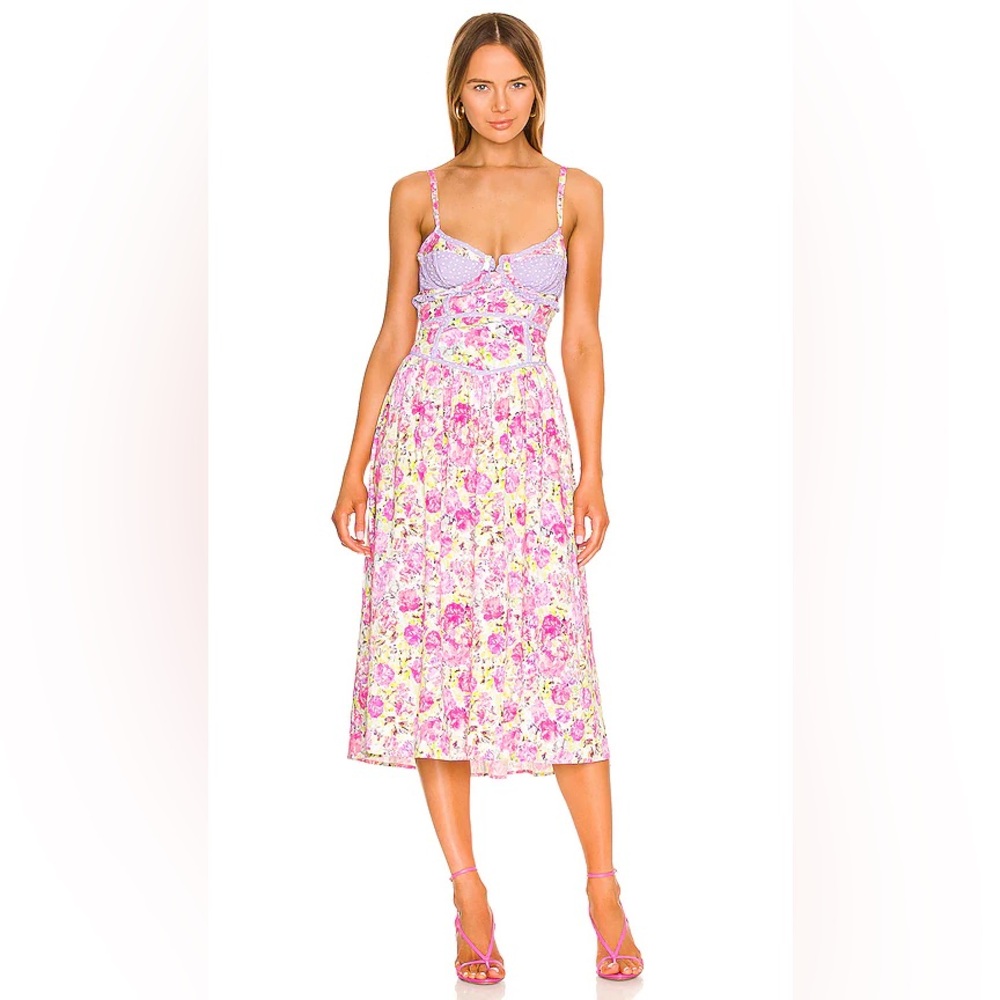 For Love & Lemons Floral Martina Midi Dress Brand New With Tags size XS ✨